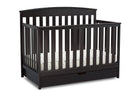 Delta Children Duke 4-in-1 Convertible Baby Crib with Under Drawer, Dark Chocolate (207) Right Crib View a4a 3-Duke 4-in-1 Convertible Baby Crib with Under Drawer
