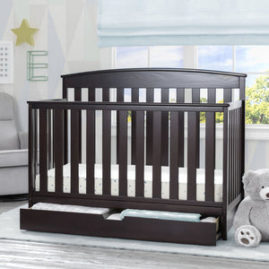 Delta Children Duke 4-in-1 Convertible Baby Crib with Under Drawer, Dark Chocolate (207)  1-Duke 4-in-1 Convertible Baby Crib with Under Drawer