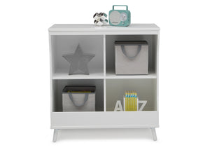 Delta Children Bianca White with Natural (123) Essex Changing Table/Bookcase, Bookcase Front Silo View 3-Essex Changing Table/Bookcase