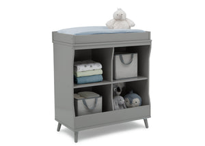 Delta Children Grey with Natural (1359) Essex Changing Table/Bookcase, Right Silo View 8-Essex Changing Table/Bookcase
