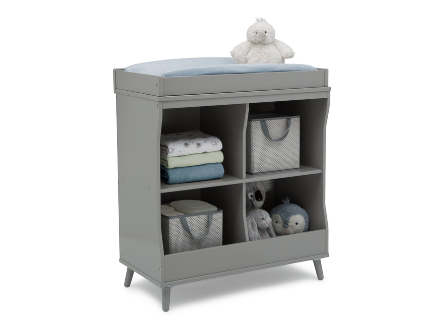Delta Children Grey with Natural (1359) Essex Changing Table/Bookcase, Right Silo View 7-Essex Changing Table/Bookcase