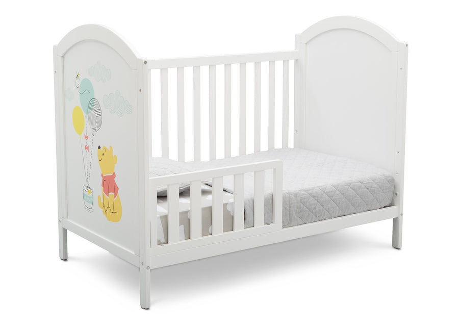 Delta Children Bianca White with Pooh (1301) 4-in-1 Convertible Crib, Toddler Bed Silo View 5-Winnie The Pooh 4-in-1 Convertible Crib