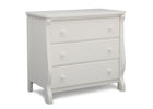 Delta Children White (100) Universal 3 Drawer Dresser Right Silo View 6-Universal 3 Drawer Dresser