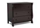 Delta Children Dark Chocolate (207) Universal 3 Drawer Dresser Right Silo View 14-Universal 3 Drawer Dresser