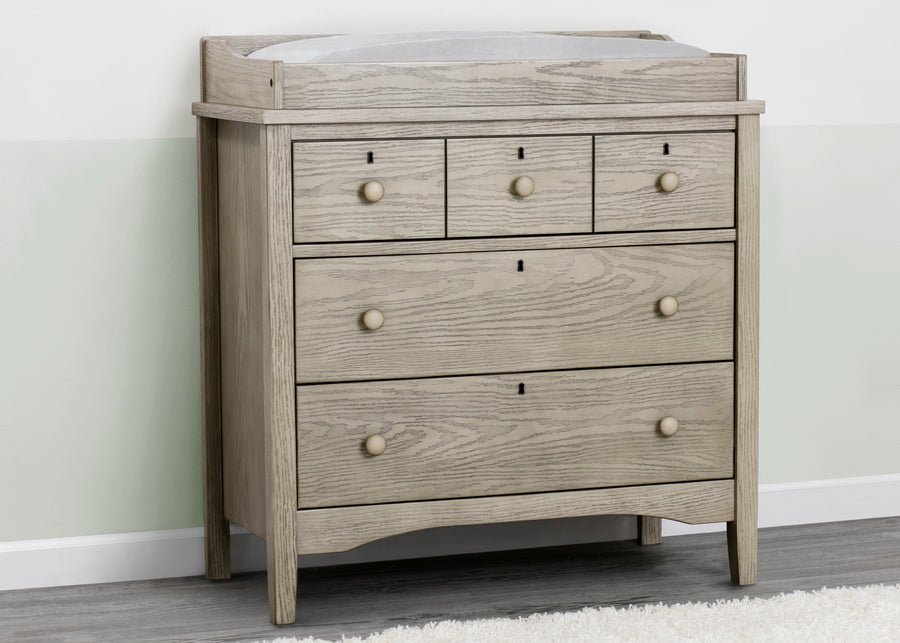 Textured Limestone (1340) 31-Farmhouse 3 Drawer Dresser with Changing Top