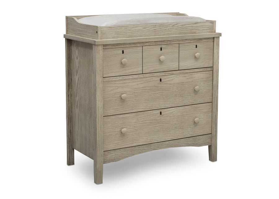Textured Limestone (1340) 4-Farmhouse 3 Drawer Dresser with Changing Top