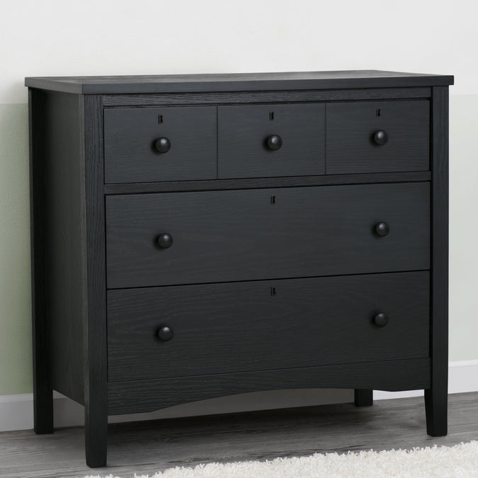 Textured Midnight Grey (1347) 10-Farmhouse 3 Drawer Dresser with Changing Top