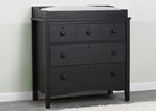 Delta Children Textured Midnight Grey (1347) Farmhouse 3 Drawer Dresser with Changing Top, Hangtag View 11-Farmhouse 3 Drawer Dresser with Changing Top