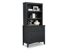 Delta Children Textured Midnight Grey (1347) Farmhouse 3 Drawer Dresser with Changing Top, Right Silo View with Hutch 15-Farmhouse 3 Drawer Dresser with Changing Top