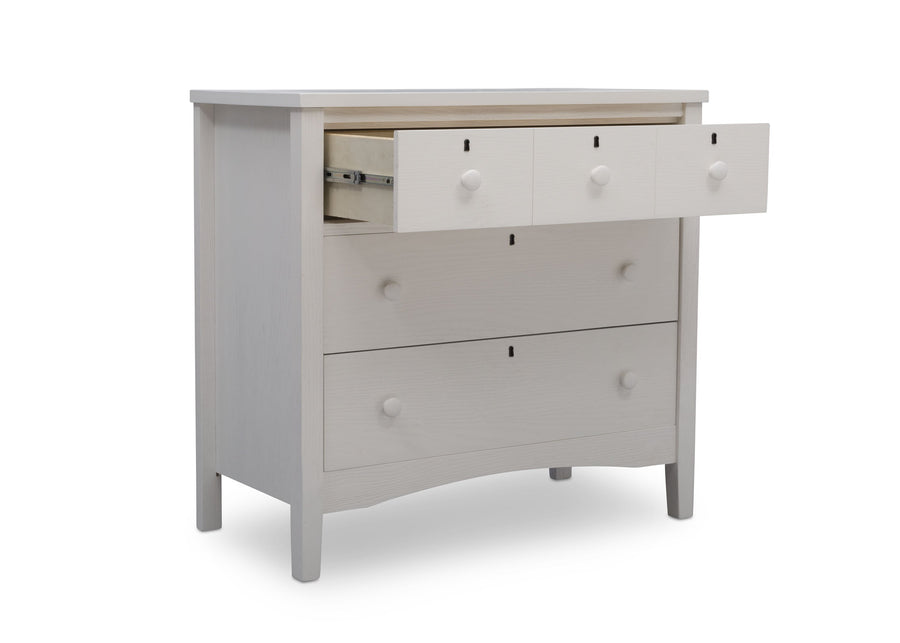 Delta Children Textured White (1349) Farmhouse 3 Drawer Dresser with Changing Top 24-Farmhouse 3 Drawer Dresser with Changing Top