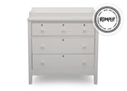 Delta Children Textured White (1349) Farmhouse 3 Drawer Dresser with Changing Top 29-Farmhouse 3 Drawer Dresser with Changing Top