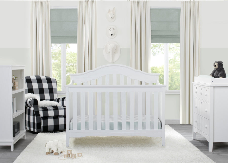Delta Children Textured White (1349) Farmhouse 3 Drawer Dresser with Changing Top 27-Farmhouse 3 Drawer Dresser with Changing Top