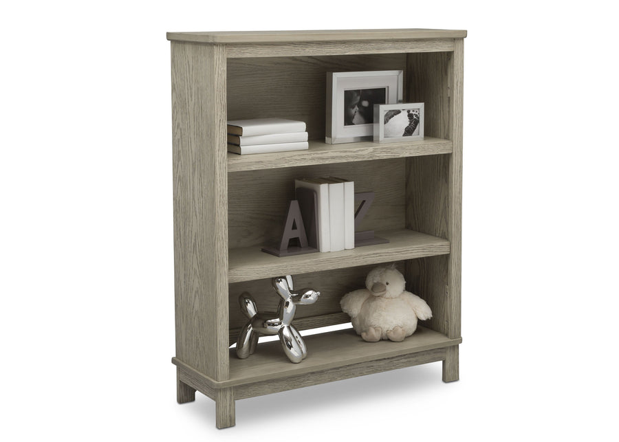 Delta Children Textured Limestone (1340) Farmhouse Bookcase/Hutch, Right Silo View with Props 3-Farmhouse Bookcase