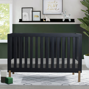 Hendrix 4-in-1 Convertible Crib Midnight Grey with Metal (1361) 24