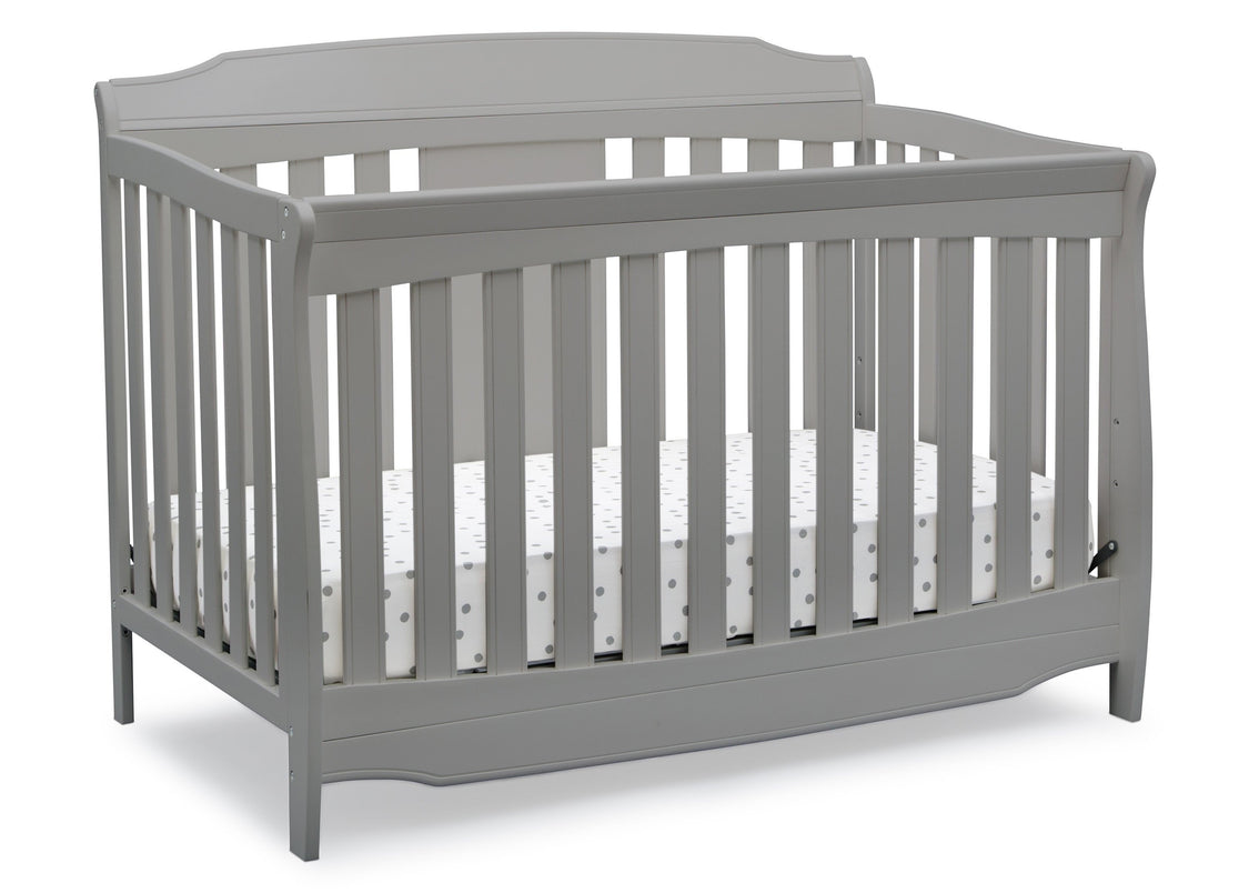Delta Children Grey (026) Westminster 6-in-1 Convertible Crib, Right Crib Silo View