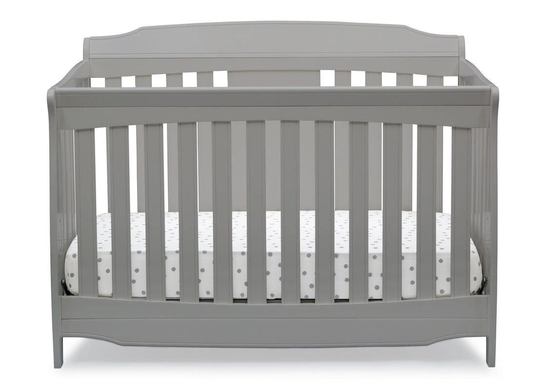 DCB: Delta Children Grey (026) Westminster 6-in-1 Convertible Crib, Front Crib Silo View