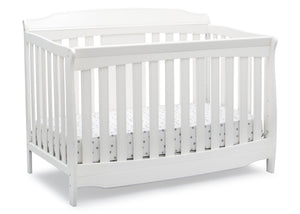 DCB: Delta Children Bianca White (130) Westminster 6-in-1 Convertible Crib, Right Crib Silo View 11-Westminster 6-in-1 Convertible Crib