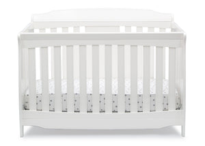 Delta Children Bianca White (130) Westminster 6-in-1 Convertible Crib, Front Crib Silo View 15-Westminster 6-in-1 Convertible Crib