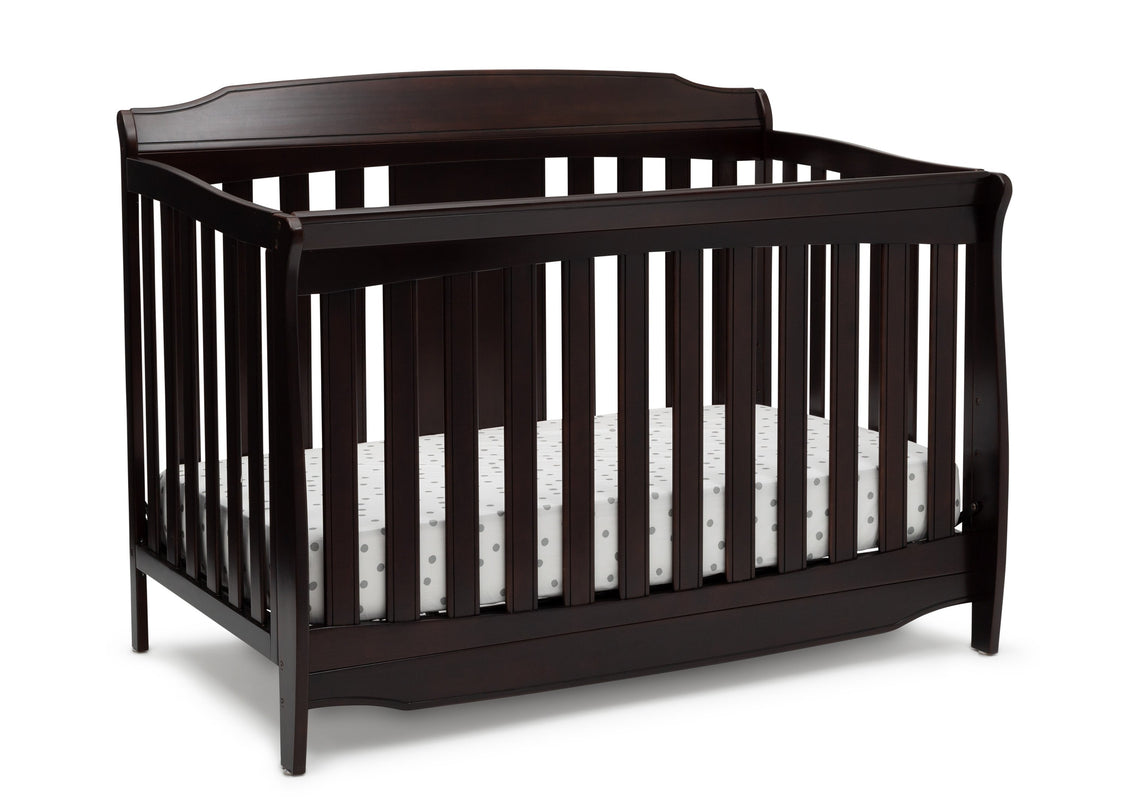 Delta Children Dark Chocolate (207) Westminster 6-in-1 Convertible Crib, Right Crib Silo View