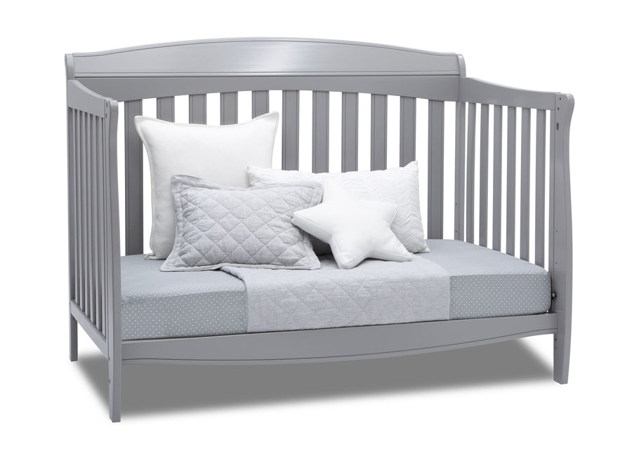 Delta Children Grey (026) Colton 6-in-1 Convertible Crib, Right Day Bed Silo View 4-Colton 6-in-1 Convertible Crib