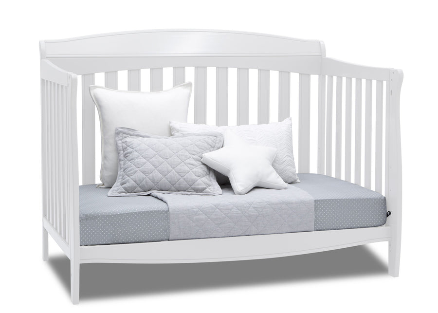 Delta Children Bianca White (130) Colton 6-in-1 Convertible Crib, Right Day Bed Silo View 12-Colton 6-in-1 Convertible Crib