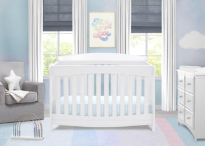 Delta Children Bianca White (130) Colton 6-in-1 Convertible Crib, Right Crib Silo View 1-Colton 6-in-1 Convertible Crib