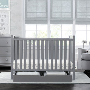 Grey (026) 21-Mercer 6-in-1 Convertible Crib + Under Crib Roll-Out Storage