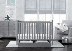 Grey (026) 0-Mercer 6-in-1 Convertible Crib + Under Crib Roll-Out Storage