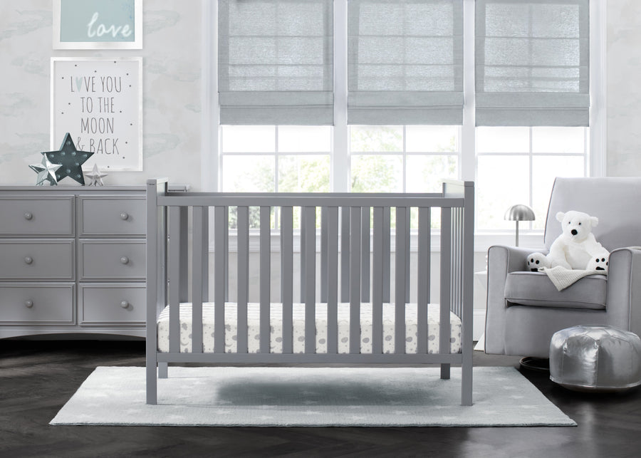 Delta Children Grey (026) Mercer 6-in-1 Convertible Crib, Room View 1-Mercer 6-in-1 Convertible Crib