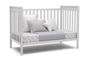 Delta Children Bianca White (130) Mercer 6-in-1 Convertible Crib, Right Day Bed Silo View 24