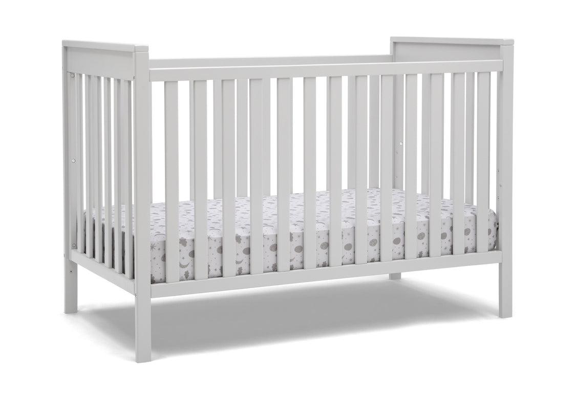 Delta Children Bianca White (130) Mercer 6-in-1 Convertible Crib, Right Crib Silo View