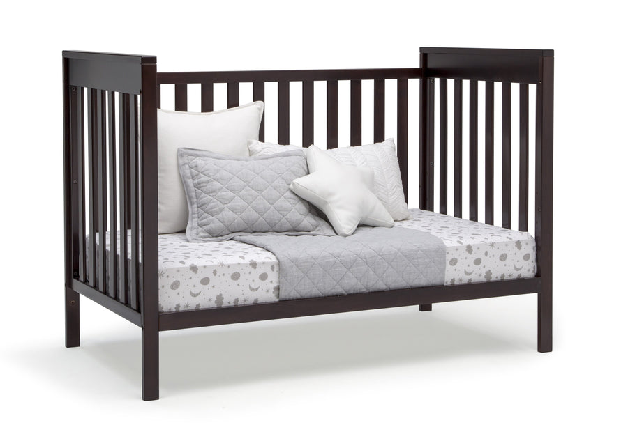 Delta Children Dark Chocolate (207) Mercer 6-in-1 Convertible Crib, Right Day Bed Silo View 20-Mercer 6-in-1 Convertible Crib