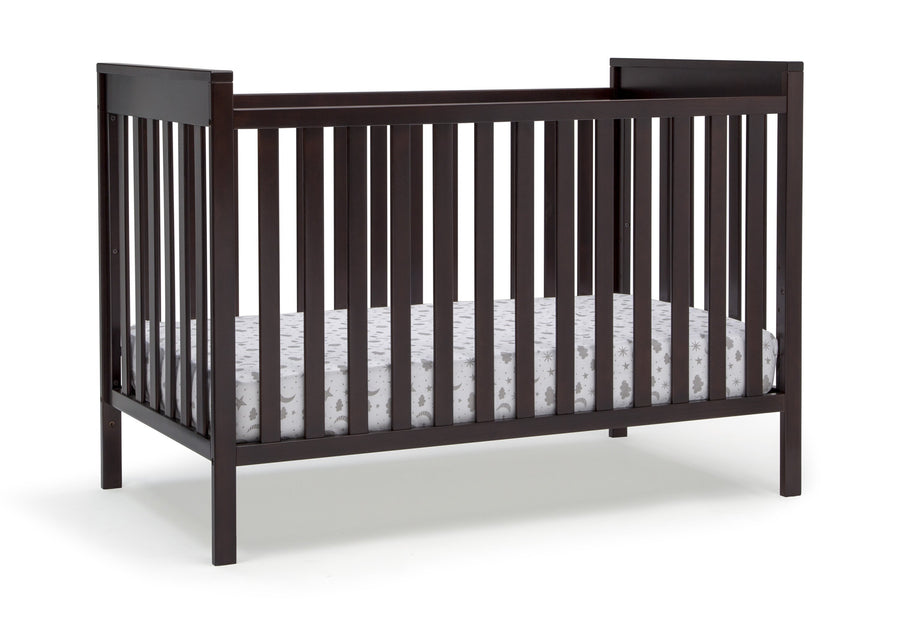 Delta Children Dark Chocolate (207) Mercer 6-in-1 Convertible Crib, Right Crib Silo View 18-Mercer 6-in-1 Convertible Crib