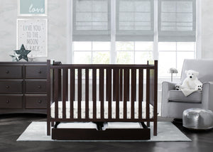Dark Chocolate (207) 11-Mercer 6-in-1 Convertible Crib + Under Crib Roll-Out Storage