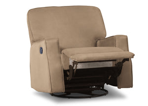 Delta Children Beige (276) Caleb Nursery Recliner Glider Swivel Chair (W1520210C), Silo Reclined, a4a  5-Caleb Nursery Recliner Glider Swivel Chair