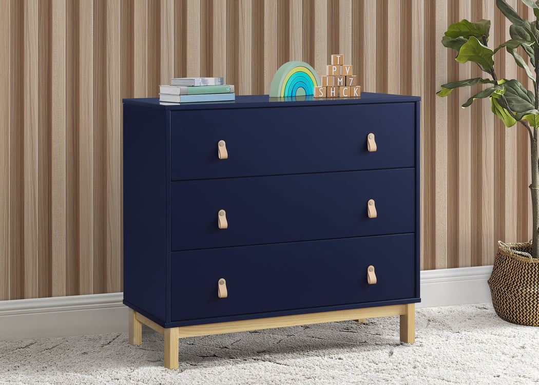 babyGap Legacy 3 Drawer Dresser with Leather PullsNavy with Natural (1481)