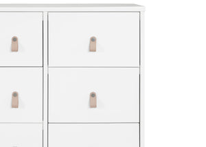Bianca White with Natural (123) 7-babyGap Legacy 6 Drawer Dresser with Leather Pulls