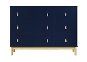 Navy with Natural (1481) 10-babyGap Legacy 6 Drawer Dresser with Leather Pulls