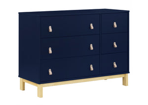 Navy with Natural (1481) 9-babyGap Legacy 6 Drawer Dresser with Leather Pulls
