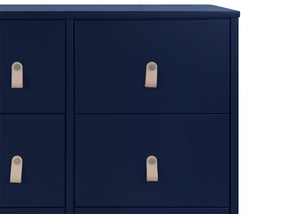 Navy with Natural (1481) 12-babyGap Legacy 6 Drawer Dresser with Leather Pulls
