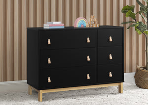 Ebony with Natural (1482) 2-babyGap Legacy 6 Drawer Dresser with Leather Pulls
