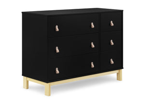 Ebony with Natural (1482) 14-babyGap Legacy 6 Drawer Dresser with Leather Pulls