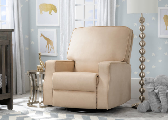 Delta Children Beige (276) Charlie Nursery Recliner Swivel Glider Chair W2520210C, Hangtag, a1a 0-Charlie Nursery Recliner Swivel Glider Chair
