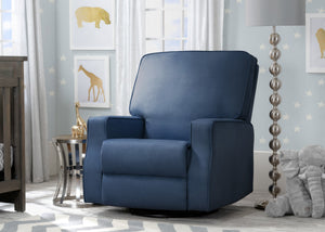 Delta Children Navy (467) Charlie Nursery Recliner Swivel Glider Chair W2520210C, Hangtag, b1b 18-Charlie Nursery Recliner Swivel Glider Chair