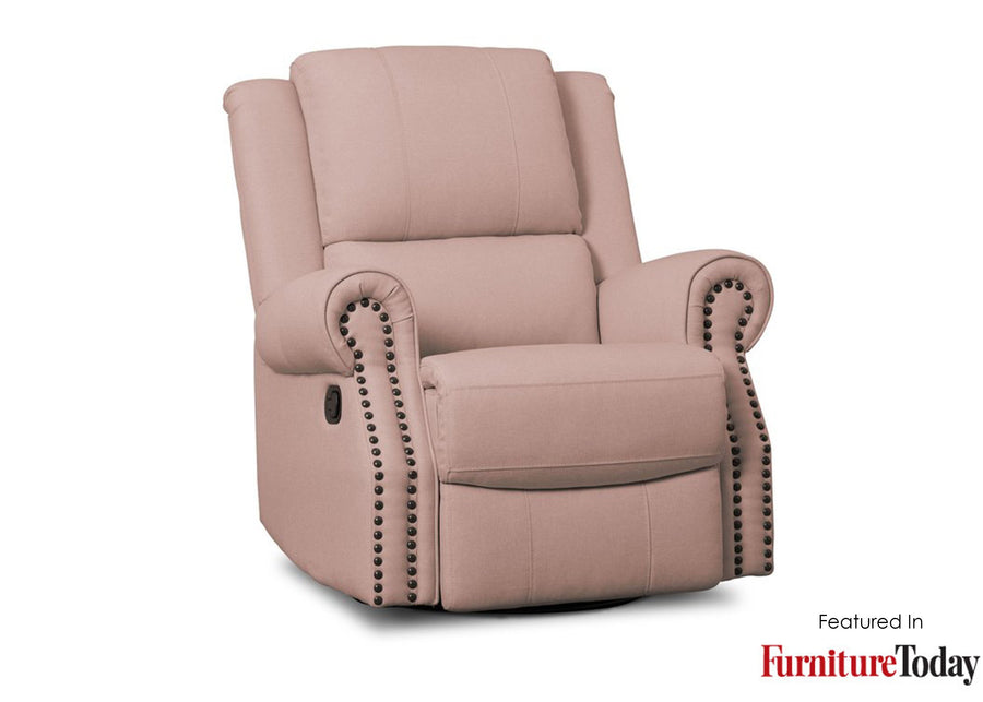 Delta Children Blush (636) Dexter Nursery Recliner Swivel Glider Chair (W2524310C), With Seal, a5a 15-Dexter Nursery Recliner Swivel Glider Chair