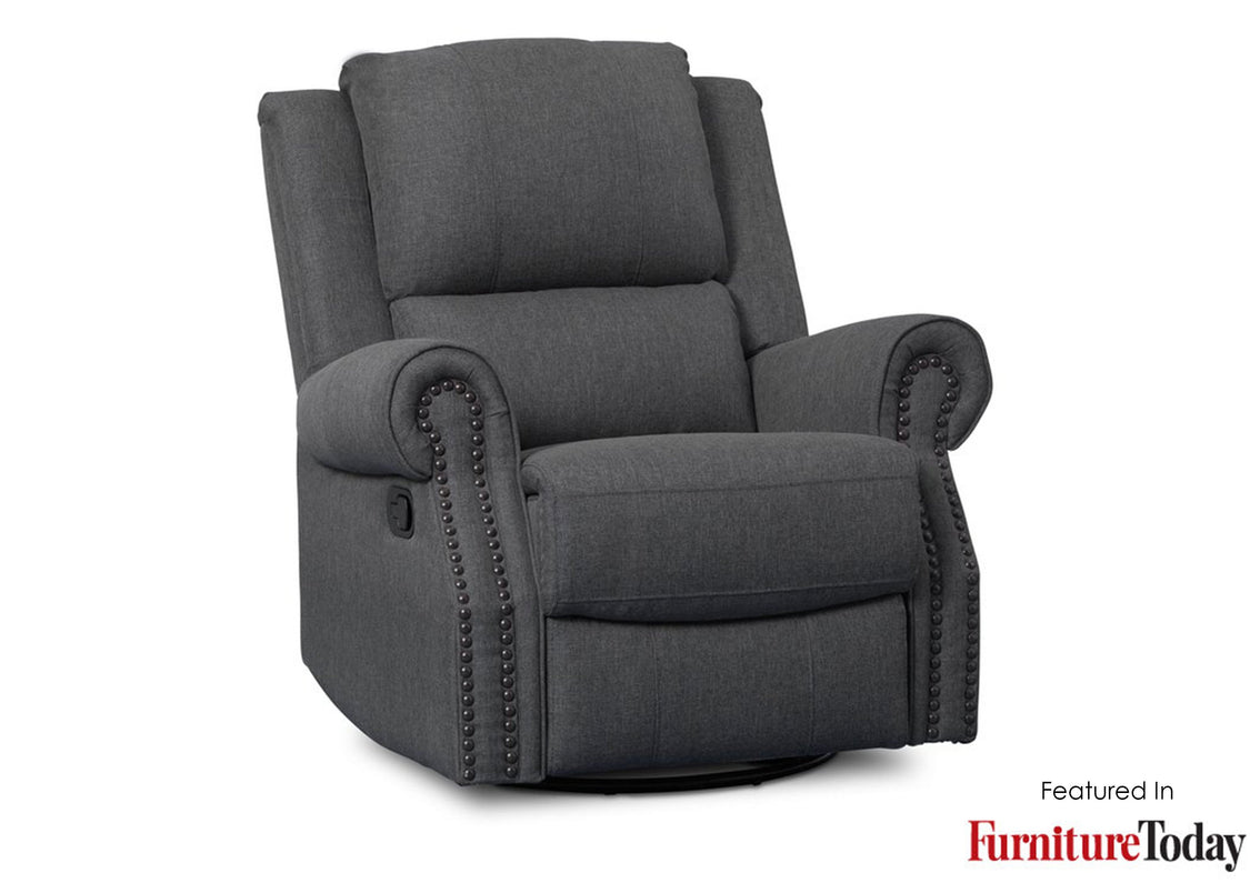 Delta Children Charcoal (931) Dexter Nursery Recliner Swivel Glider Chair (W2524310C), With Seal , c5c