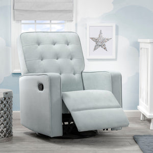 Delta Children Mist (934) Garrison Nursery Glider Swivel Recliner, Room Reclined View 40-Garrison Nursery Glider Swivel Recliner Featuring LiveSmart Fabric by Culp