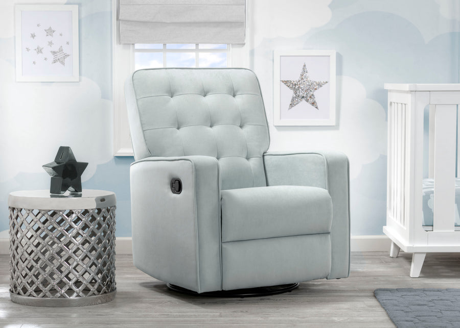 Delta Children Mist (934) Garrison Nursery Glider Swivel Recliner, Room View 15-Garrison Nursery Glider Swivel Recliner Featuring LiveSmart Fabric by Culp