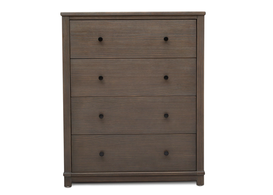 Simmons Kids Rustic Grey (084) Monterey 4 Drawer Chest, Front Silo View 2-Monterey 4 Drawer Chest