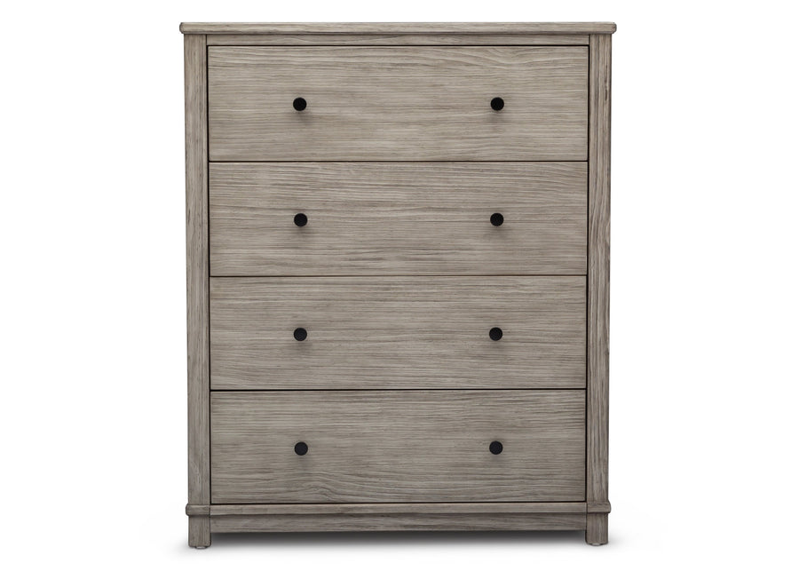 Simmons Kids Rustic White (119) Monterey 4 Drawer Chest, Front Silo View 7-Monterey 4 Drawer Chest